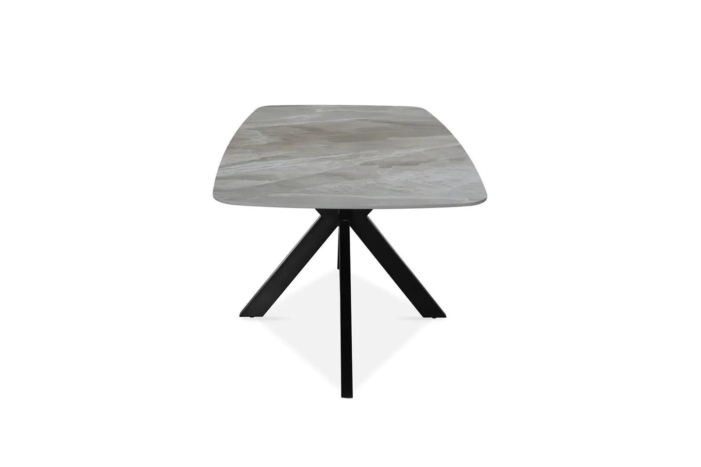 APOLLINA - Table à manger Ovale en Pierre Blanc - 180 x 90 cm - Gris Italien ROUSSEAU