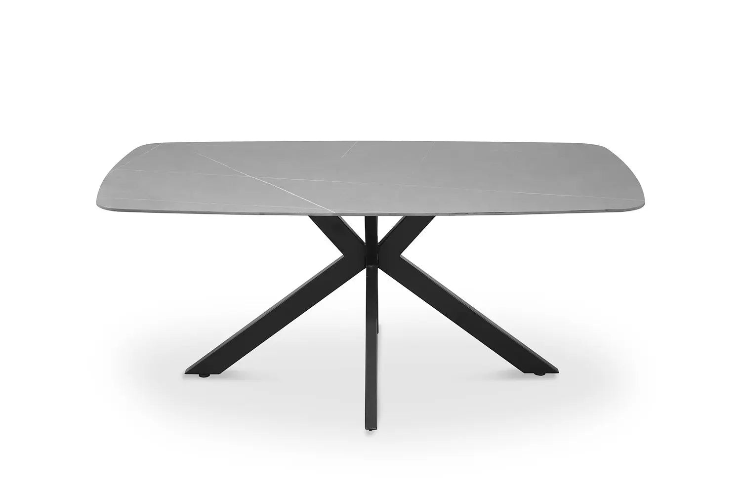 APOLLINA - Table à manger Ovale en Pierre Blanc - 180 x 90 cm - Gris ROUSSEAU
