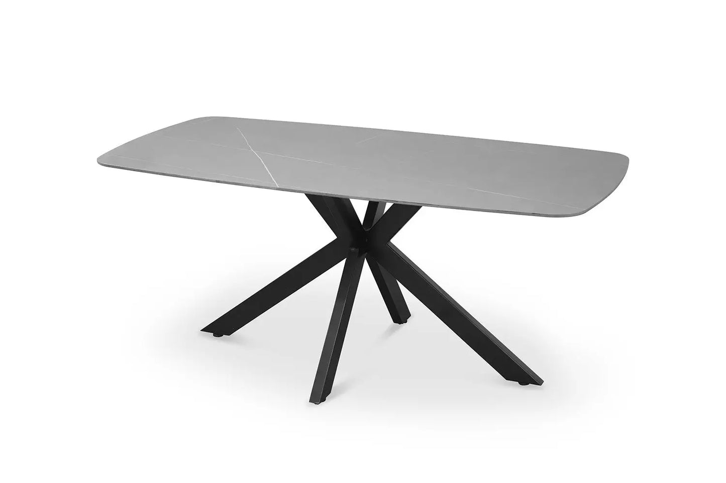 APOLLINA - Table à manger Ovale en Pierre Blanc - 180 x 90 cm - Gris ROUSSEAU