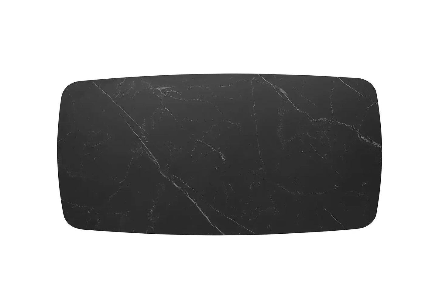 APOLLINA - Table à manger Ovale en Pierre Blanc - 180 x 90 cm - Noir ROUSSEAU