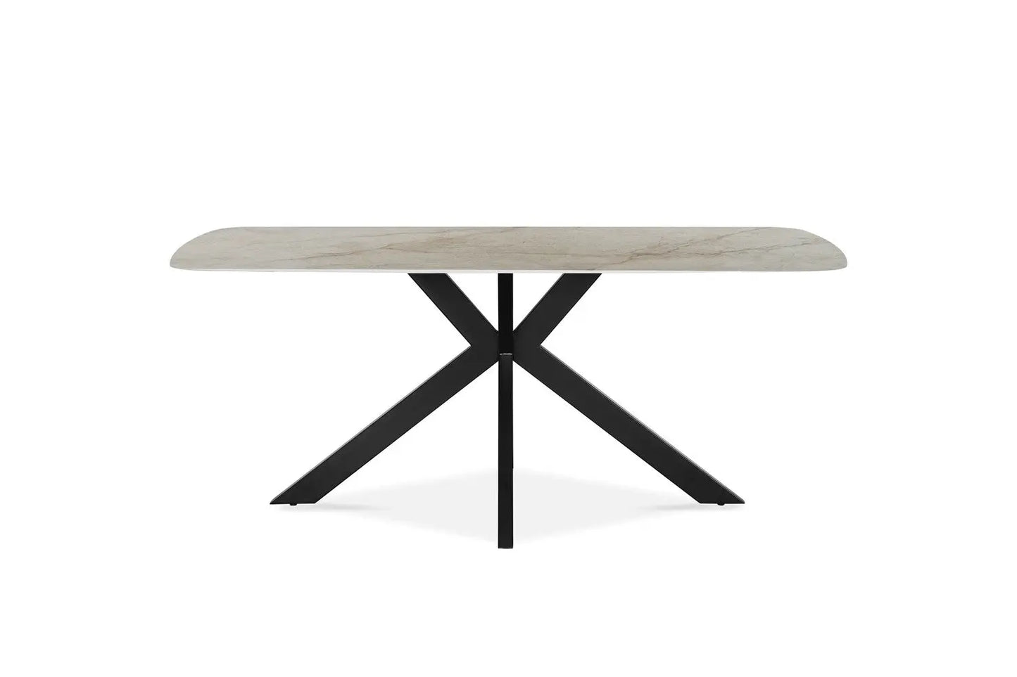 APOLLINA - Table à manger Ovale en Pierre Blanc - 180 x 90 cm - Shakespear Beige ROUSSEAU