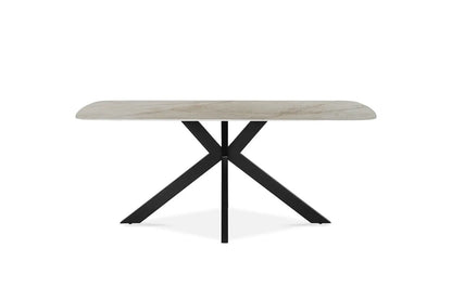 APOLLINA - Table à manger Ovale en Pierre Blanc - 180 x 90 cm - Shakespear Beige ROUSSEAU