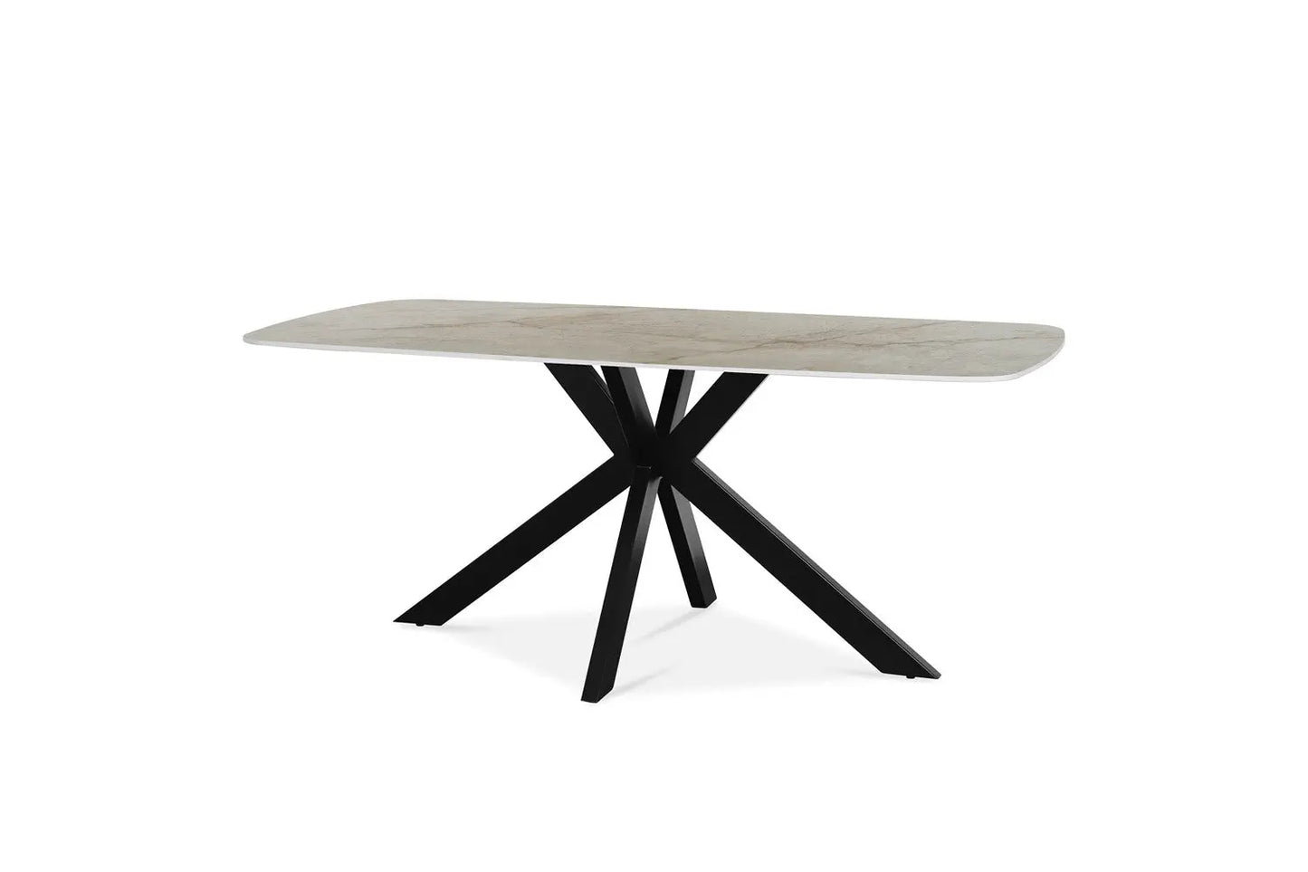 APOLLINA - Table à manger Ovale en Pierre Blanc - 180 x 90 cm - Shakespear Beige ROUSSEAU