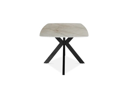 APOLLINA - Table à manger Ovale en Pierre Blanc - 180 x 90 cm - Shakespear Beige ROUSSEAU