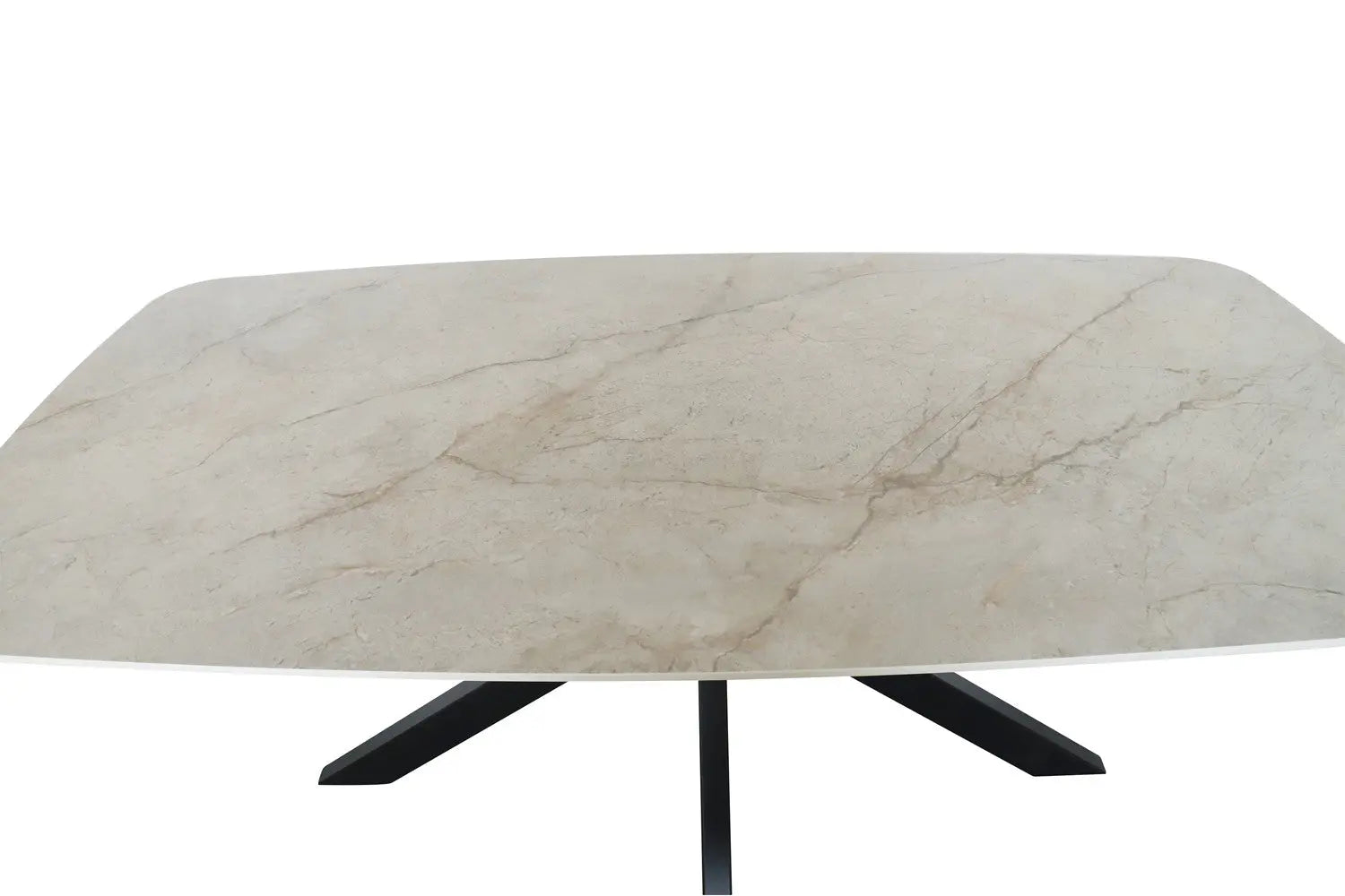 APOLLINA - Table à manger Ovale en Pierre Blanc - 180 x 90 cm - Shakespear Beige ROUSSEAU