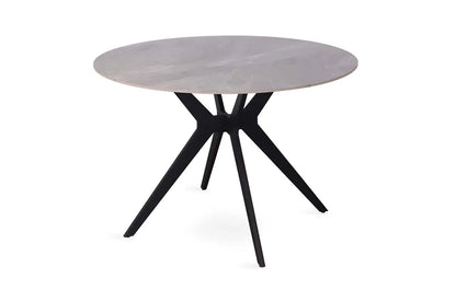 APOLLINA - Table à manger Ronde Pierre Brillante - 110 cm - Gris Italien ROUSSEAU