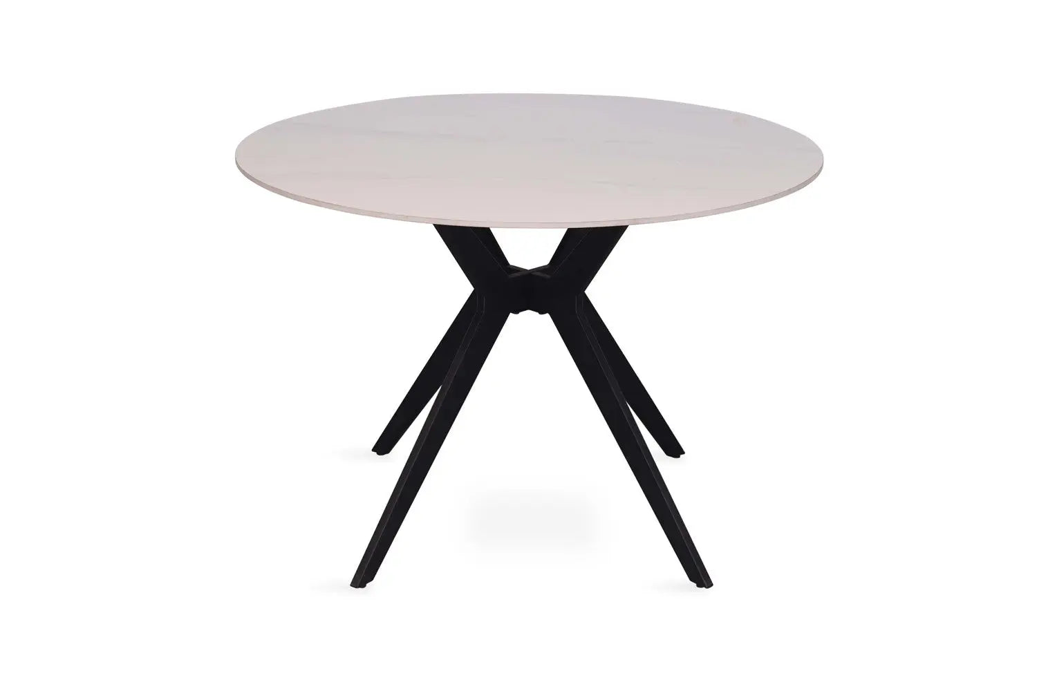 APOLLINA - Table à manger Ronde Pierre Brillante - 110 cm - Snow Blanc ROUSSEAU