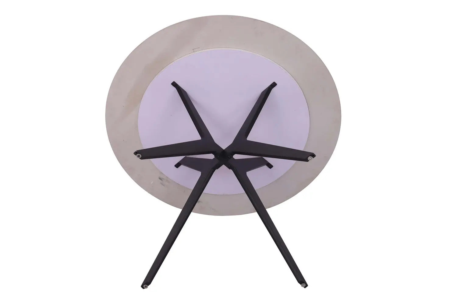 APOLLINA - Table à manger Ronde Pierre Brillante - 110 cm - Snow Blanc ROUSSEAU