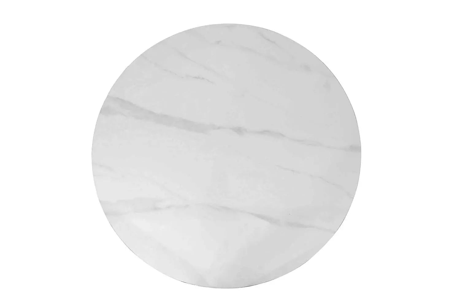 APOLLINA - Table à manger Ronde Pierre Brillante - 110 cm - Snow Blanc ROUSSEAU