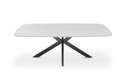 APOLLINA - Table basse Ovale en Pierre - 130 x 70 cm - Baroque Gris ROUSSEAU