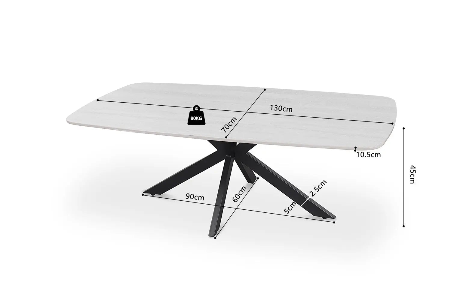 APOLLINA - Table basse Ovale en Pierre - 130 x 70 cm - Baroque Gris ROUSSEAU