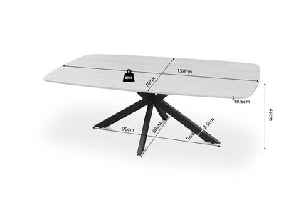 APOLLINA - Table basse Ovale en Pierre - 130 x 70 cm - Baroque Gris ROUSSEAU