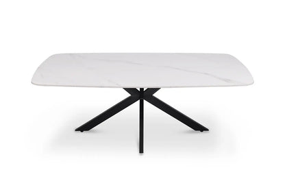 APOLLINA - Table basse Ovale en Pierre - 130 x 70 cm - Blanc ROUSSEAU