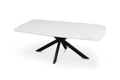 APOLLINA - Table basse Ovale en Pierre - 130 x 70 cm - Blanc ROUSSEAU