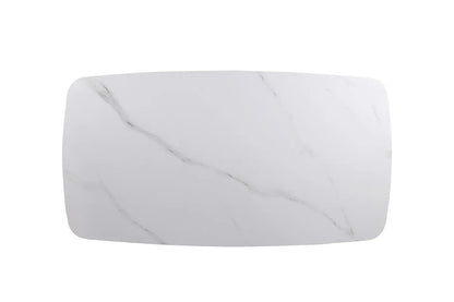 APOLLINA - Table basse Ovale en Pierre - 130 x 70 cm - Blanc ROUSSEAU