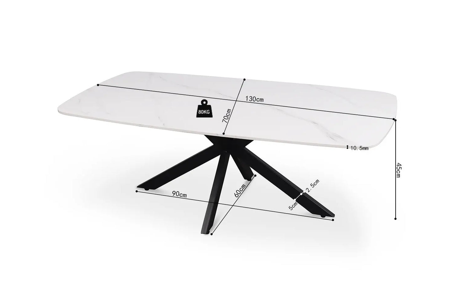APOLLINA - Table basse Ovale en Pierre - 130 x 70 cm - Blanc ROUSSEAU