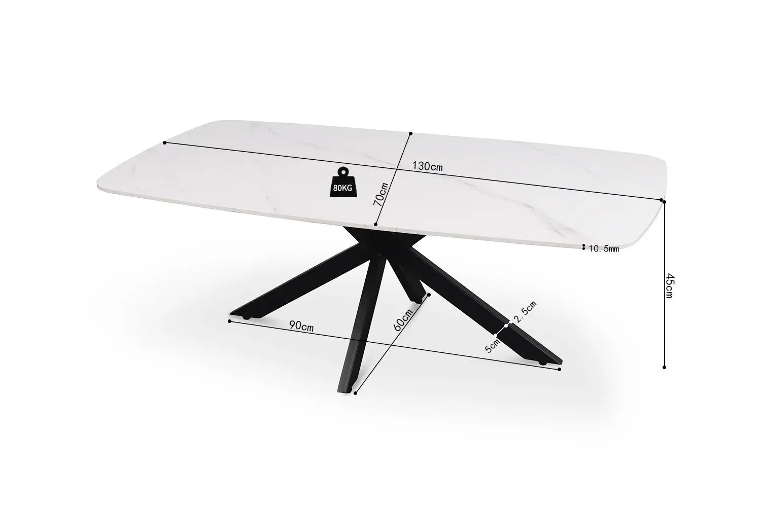 APOLLINA - Table basse Ovale en Pierre - 130 x 70 cm - Blanc ROUSSEAU