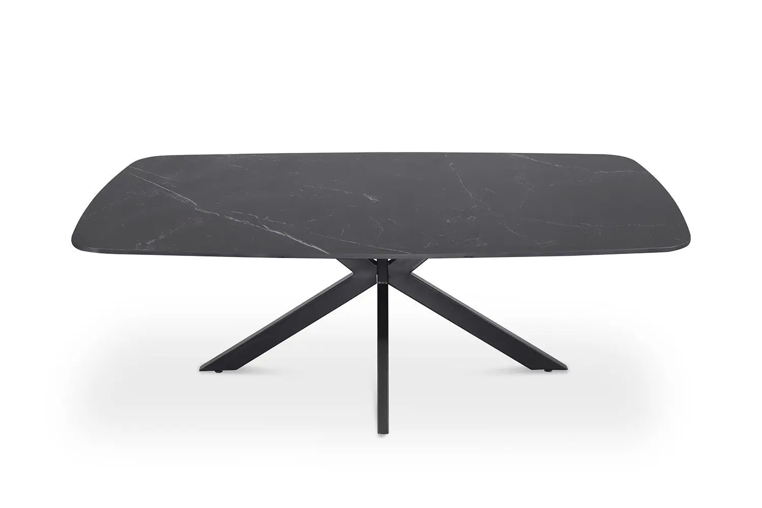APOLLINA - Table basse Ovale en Pierre - 130 x 70 cm - Noir ROUSSEAU