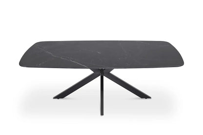 APOLLINA - Table basse Ovale en Pierre - 130 x 70 cm - Noir ROUSSEAU
