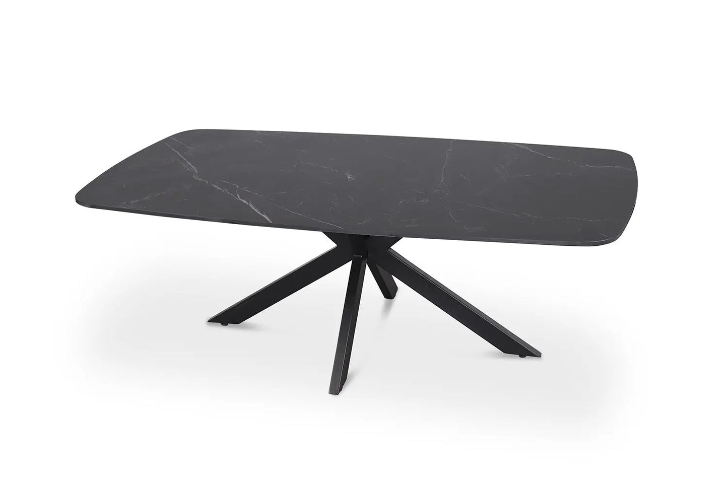 APOLLINA - Table basse Ovale en Pierre - 130 x 70 cm - Noir ROUSSEAU