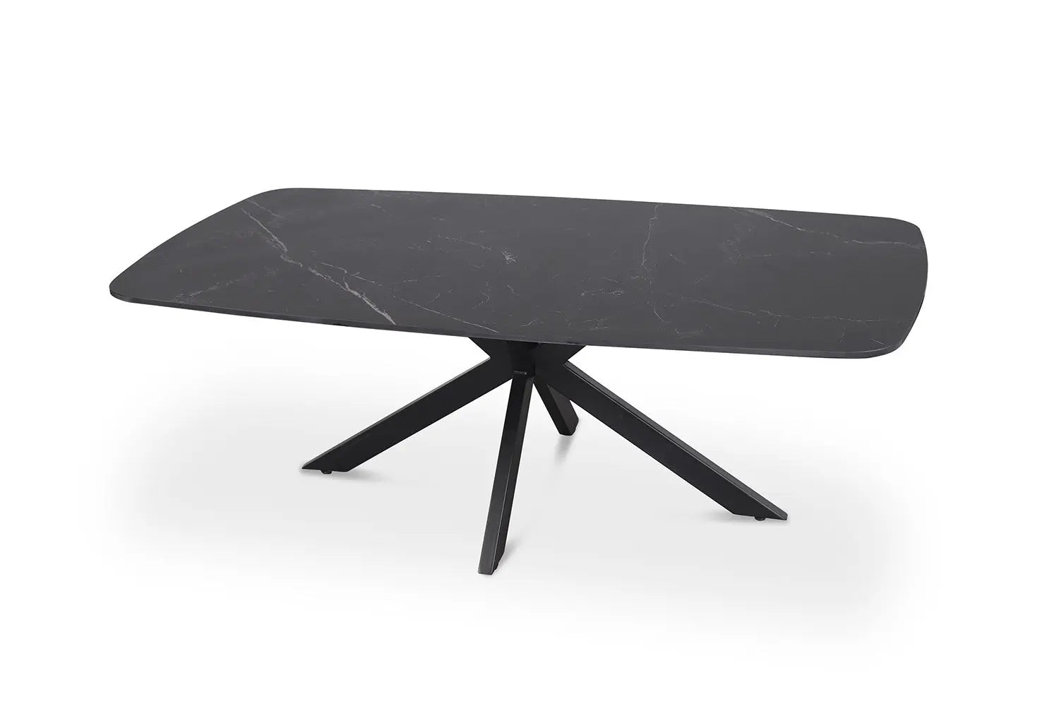 APOLLINA - Table basse Ovale en Pierre - 130 x 70 cm - Noir ROUSSEAU