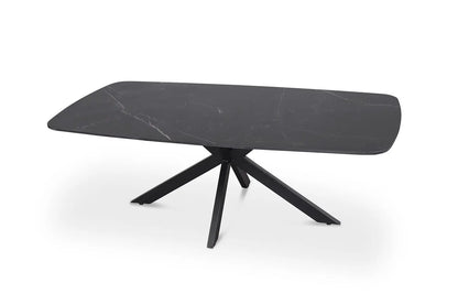 APOLLINA - Table basse Ovale en Pierre - 130 x 70 cm - Noir ROUSSEAU