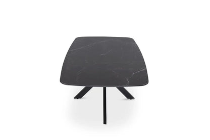 APOLLINA - Table basse Ovale en Pierre - 130 x 70 cm - Noir ROUSSEAU