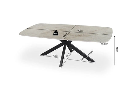 APOLLINA - Table basse Ovale en Pierre - 130 x 70 cm - Shakespear Beige ROUSSEAU