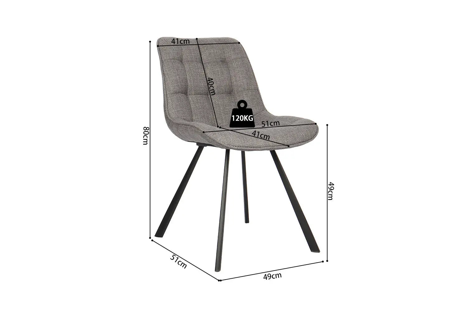 ARIANE - Chaise de Salle à Manger - 51 x 61 cm - Gris clair ROUSSEAU
