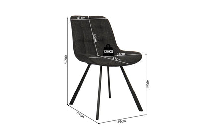 ARIANE - Chaise de Salle à Manger - 51 x 61 cm - Gris foncé ROUSSEAU