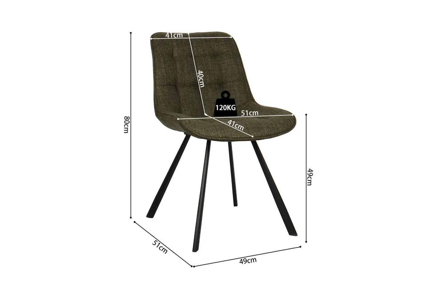 ARIANE - Chaise de Salle à Manger - 51 x 61 cm - Vert ROUSSEAU