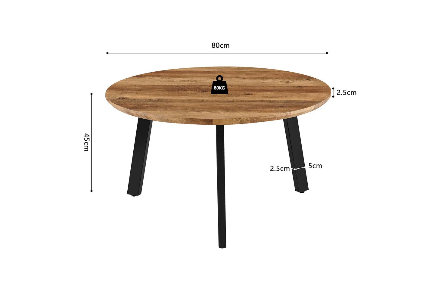 AYLEN - Lot de 2 Tables basses Ronde Effet Mango - 45-50 x 80-50 cm ROUSSEAU