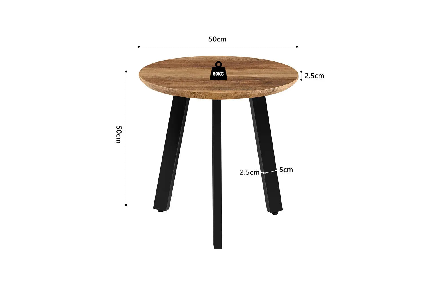 AYLEN - Lot de 2 Tables basses Ronde Effet Mango - 45-50 x 80-50 cm ROUSSEAU