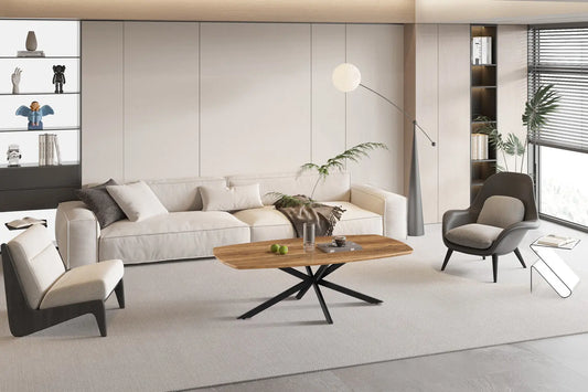 AYLEN - Table basse Ovale Effet Mango - 130x 70 cm ROUSSEAU