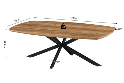 AYLEN - Table basse Ovale Effet Mango - 130x 70 cm ROUSSEAU