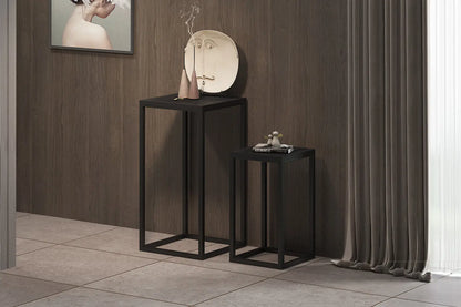 AYORA - Lot de 2 Table d'appoint Bois de Manguier - Bois de Manguier Noir ROUSSEAU