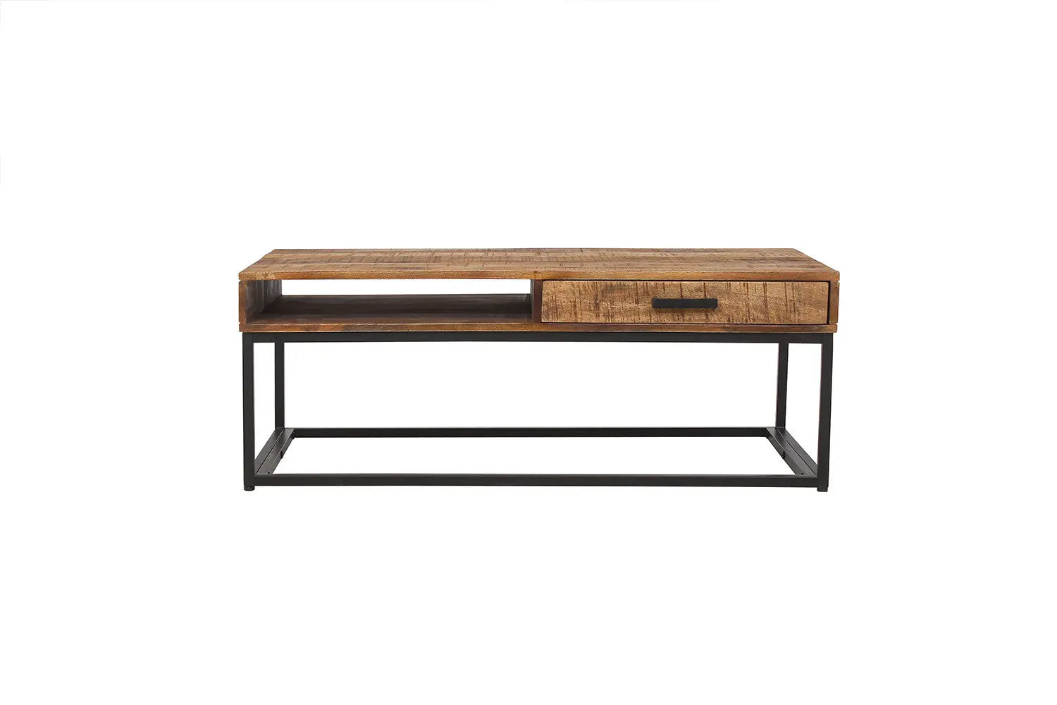 AYORA - Table Basse de Salon avec Tiroir - 110 cm - Bois de Manguier Brun ROUSSEAU