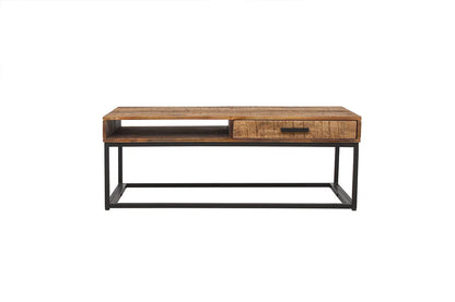 AYORA - Table Basse de Salon avec Tiroir - 110 cm - Bois de Manguier Brun ROUSSEAU