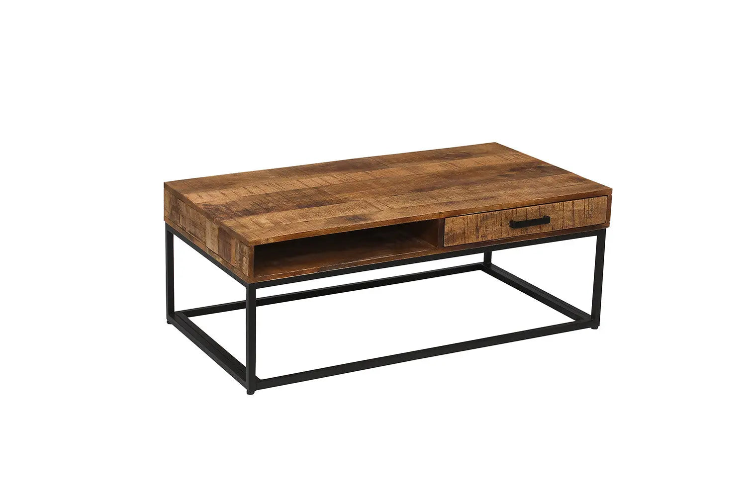 AYORA - Table Basse de Salon avec Tiroir - 110 cm - Bois de Manguier Brun ROUSSEAU