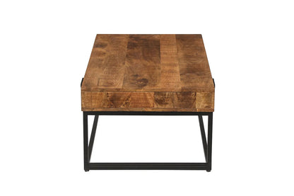 AYORA - Table Basse de Salon avec Tiroir - 110 cm - Bois de Manguier Brun ROUSSEAU