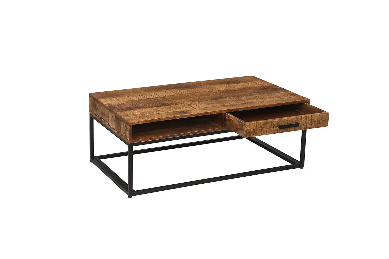 AYORA - Table Basse de Salon avec Tiroir - 110 cm - Bois de Manguier Brun ROUSSEAU