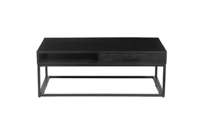 AYORA - Table Basse de Salon avec Tiroir - 110 cm - Bois de Manguier Noir ROUSSEAU