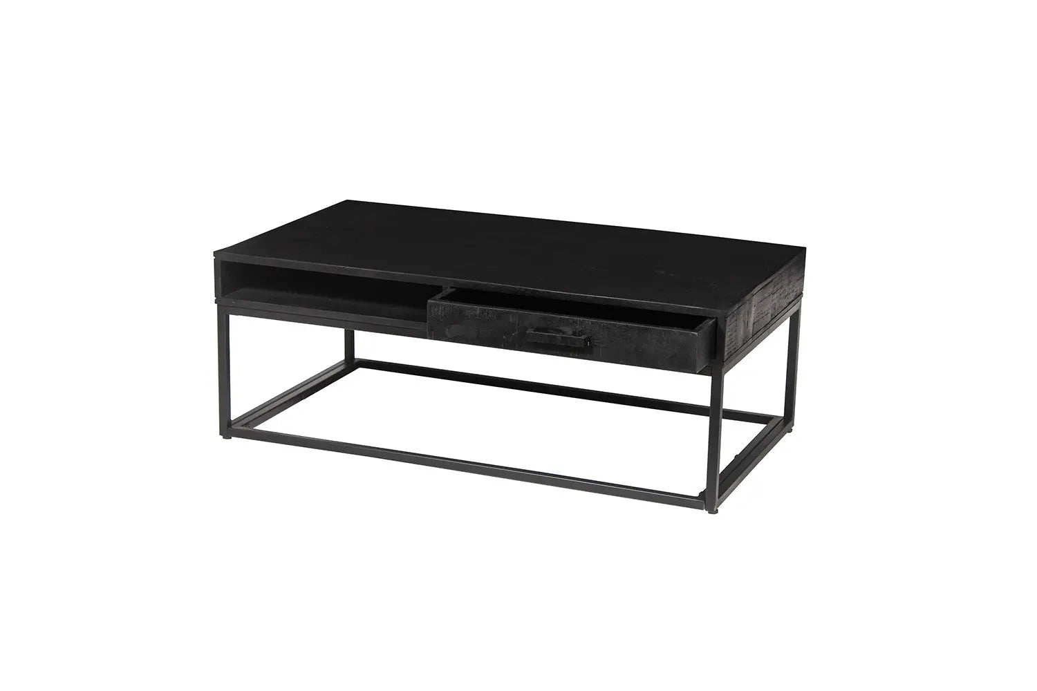 AYORA - Table Basse de Salon avec Tiroir - 110 cm - Bois de Manguier Noir ROUSSEAU