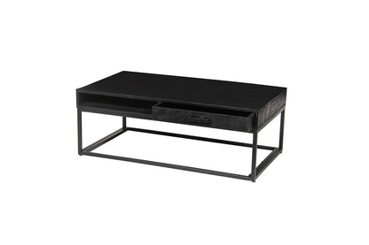 AYORA - Table Basse de Salon avec Tiroir - 110 cm - Bois de Manguier Noir ROUSSEAU