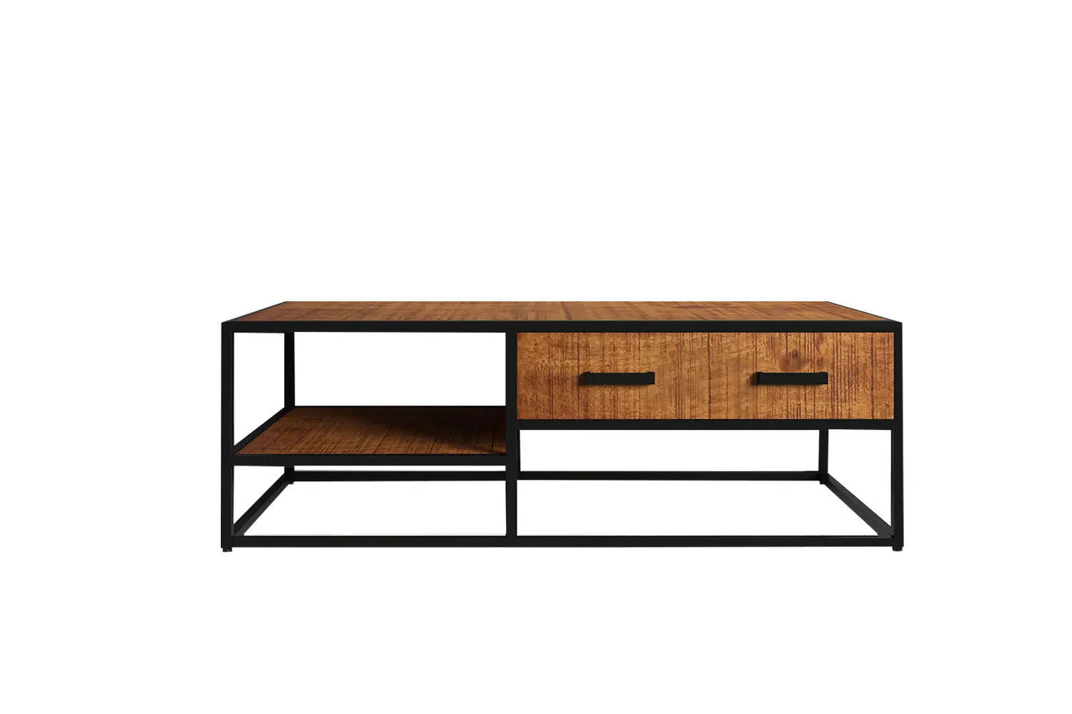 AYORA - Table Basse de Salon avec Tiroir - 120 cm - Bois de Manguier Brun ROUSSEAU