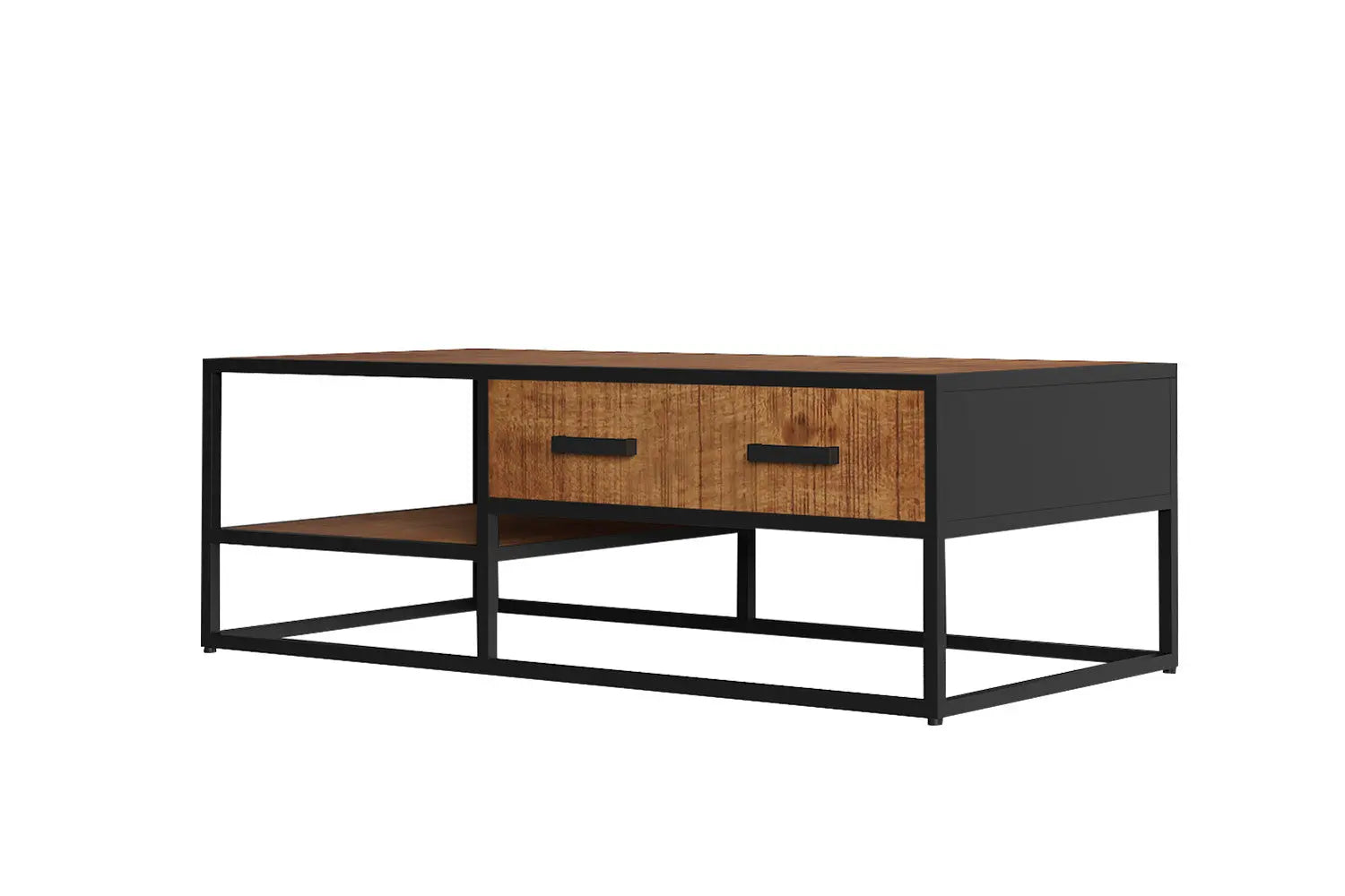 AYORA - Table Basse de Salon avec Tiroir - 120 cm - Bois de Manguier Brun ROUSSEAU