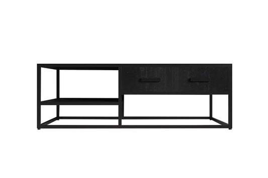 AYORA - Table Basse de Salon avec Tiroir - 120 cm - Bois de Manguier Noir ROUSSEAU