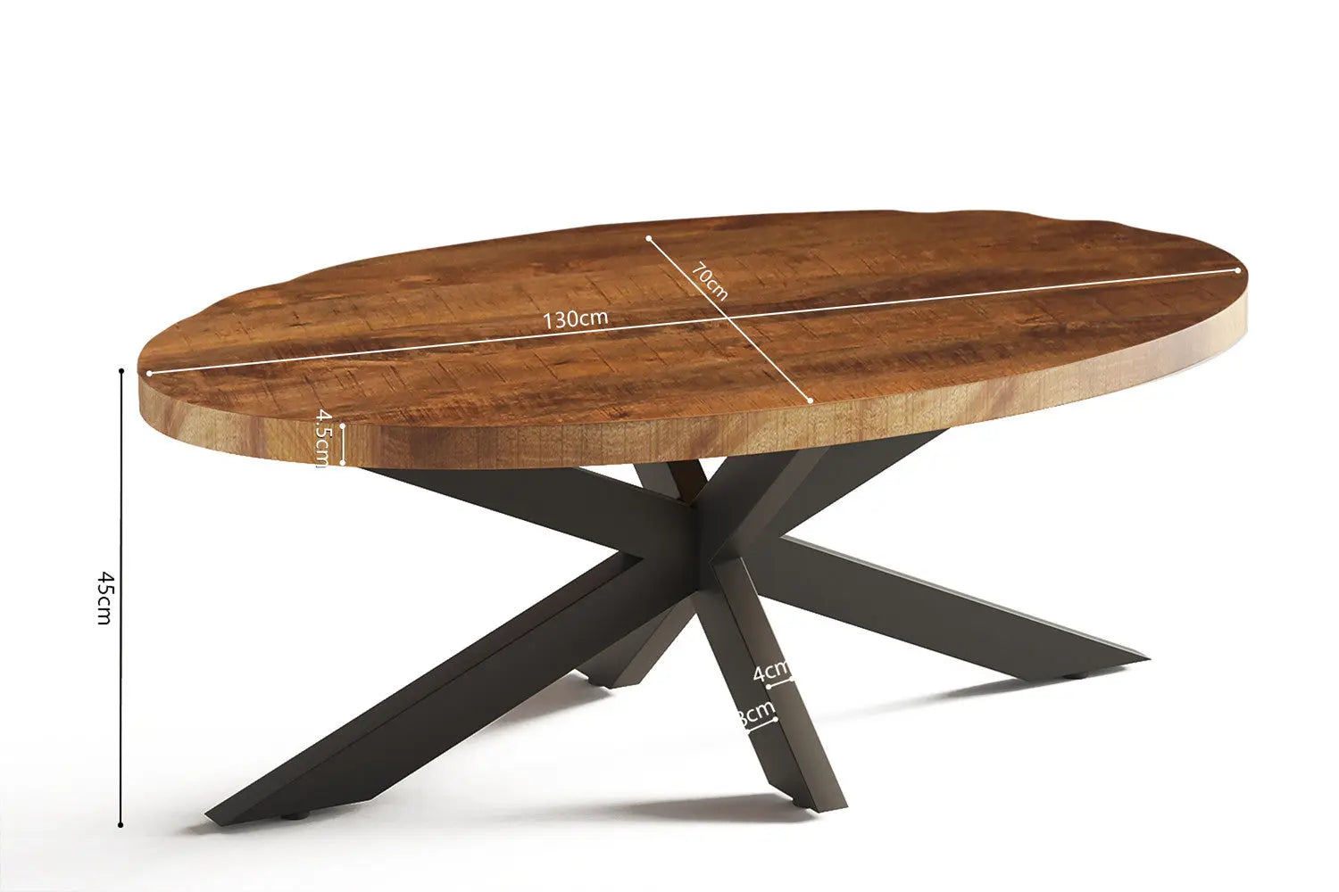 AYORA - Table basse Ovale  en Bois de Manguier - 130 x 70 cm - Bois de Manguier Brun ROUSSEAU