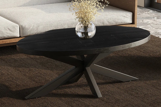 AYORA - Table basse Ovale  en Bois de Manguier - 130 x 70 cm - Bois de Manguier Noir ROUSSEAU