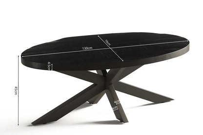AYORA - Table basse Ovale  en Bois de Manguier - 130 x 70 cm - Bois de Manguier Noir ROUSSEAU